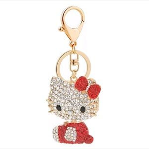Hello kitty keychain made of SWAROVSKI Crystals.NWT